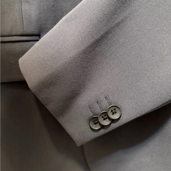 ASOS Design Gray Sport Coat Classic Cut Structured Shoulders - Picture 4 of 5